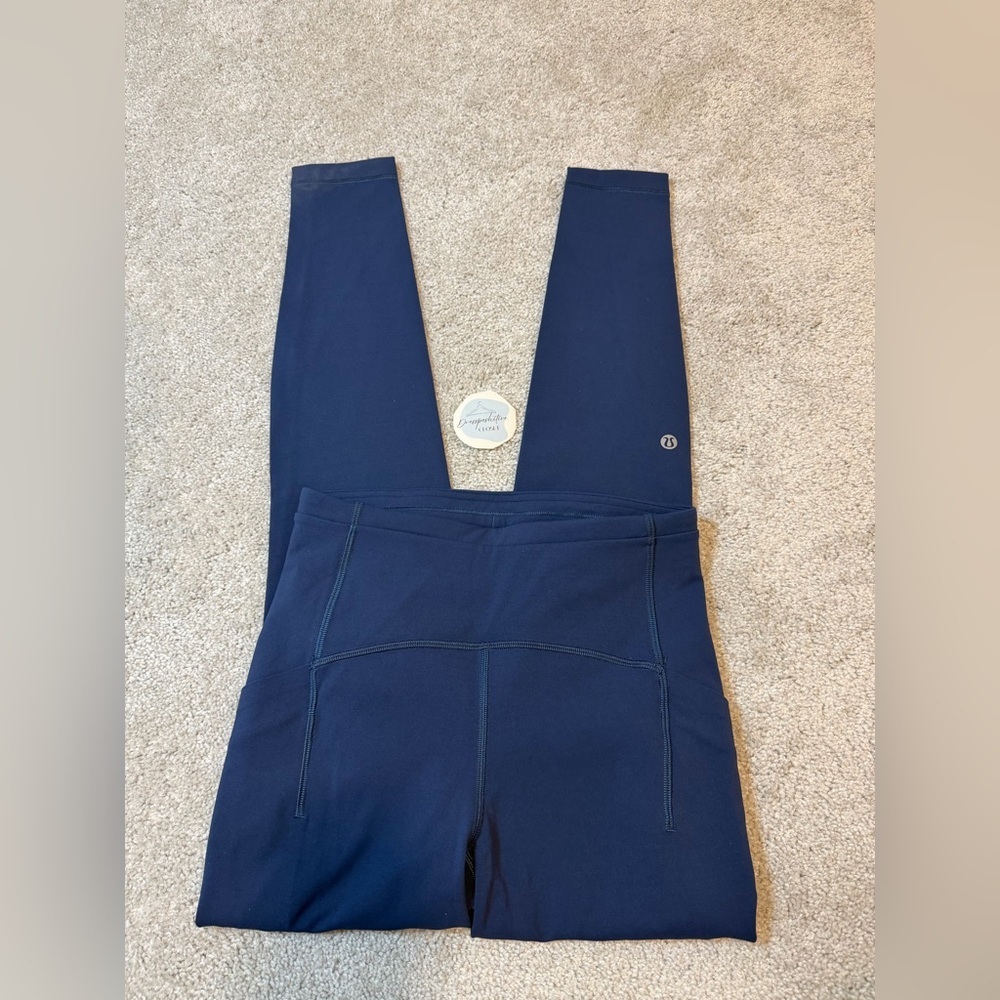 Lululemon Mineral Blue Reflective Align Leggings (Pockets) Back Zipper - Picture 4 of 6